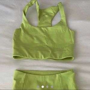 Girlfriend Collective lime green set. Great condition!!